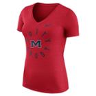 Women's Nike Ole Miss Rebels Dri-fit Touch Tee, Size: Large, Red