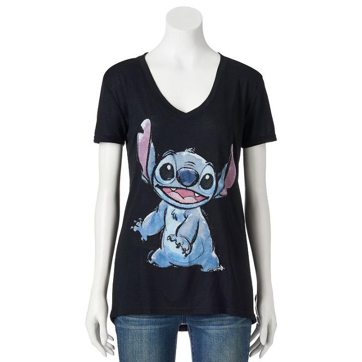 Disney's Lilo & Stitch Juniors' Ears Up Graphic Tee, Girl's, Size: Medium, Oxford