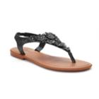 Candie's&reg; Women's Glittery Floral Shield Sandals, Size: Medium, Black