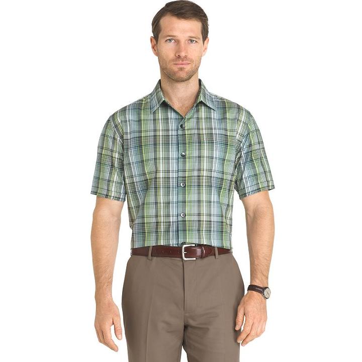 Big & Tall Van Heusen Air Wovens Classic-fit Poplin Performance Button-down Shirt, Men's, Size: Xl Tall, Lt Green