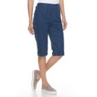 Petite Croft & Barrow&reg; Crisscross Skimmer Capris, Women's, Size: 16 Petite, Dark Blue
