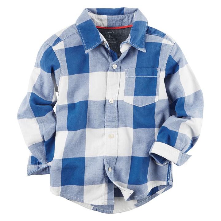 Boys 4-8 Carter's Twill Plaid Button-down Shirt, Boy's, Size: 7, Ovrfl Oth