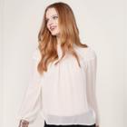 Lc Lauren Conrad Runway Collection Pintuck Peasant Top - Women's, Size: Xs, Beig/green (beig/khaki)