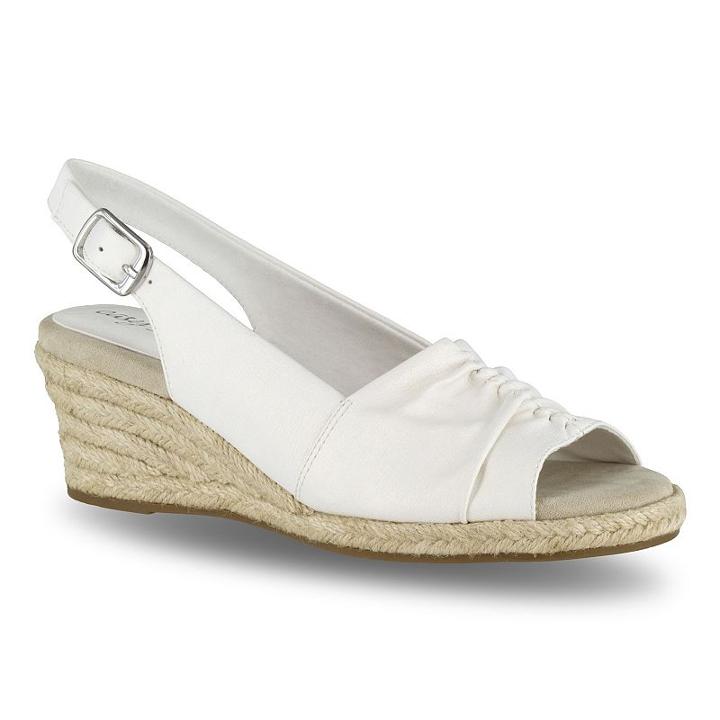 Easy Street Kindly Women's Espadrille Wedge Sandals, Size: 5.5 Med, White