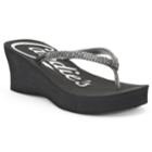 Candies&reg; Women's Bling Wedge Sandals, Size: Medium, Black