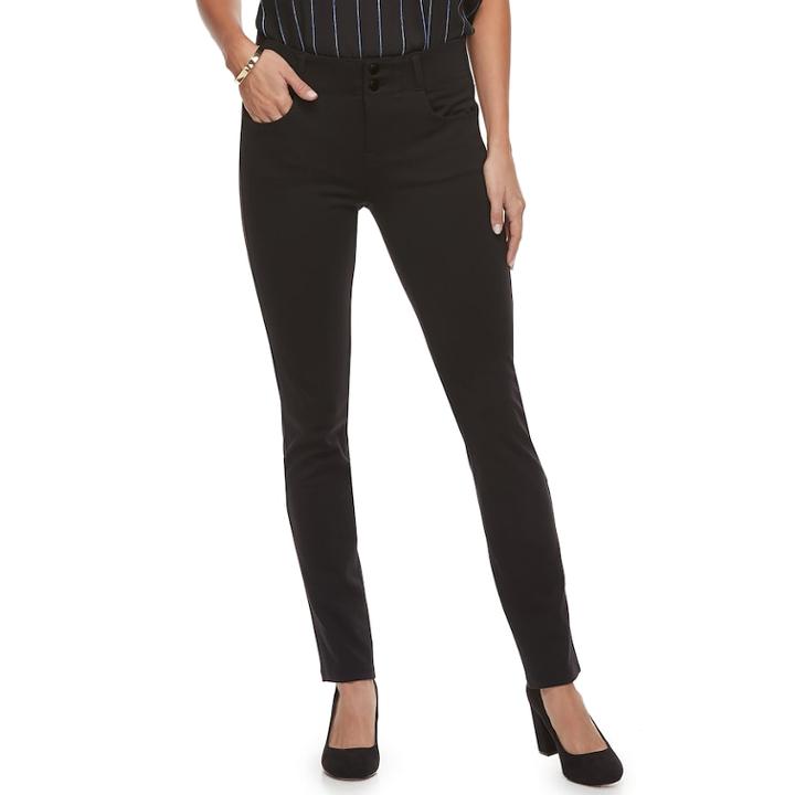 Women's Apt. 9&reg; Comfort Waistband Ponte Leggings, Size: 16 T/l, Black