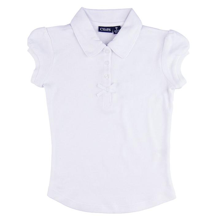 Girls 4-6x Chaps School Uniform Polo, Girl's, Size: 6x, White