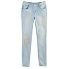 Girls 7-16 & Plus Size Mudd&reg; Light Wash Glitter Detail Skinny Jeans, Size: 12, Blue Other