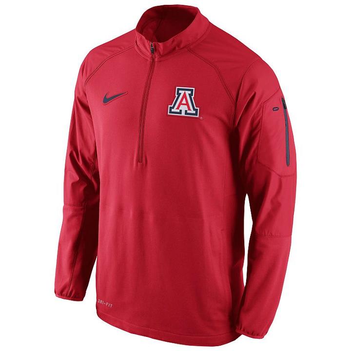Men's Nike Arizona Wildcats Quarter-zip Hybrid Jacket, Size: Xl, Red