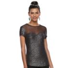 Juniors' Candie's&reg; Illusion Sweetheart Tee, Teens, Size: Small, Black