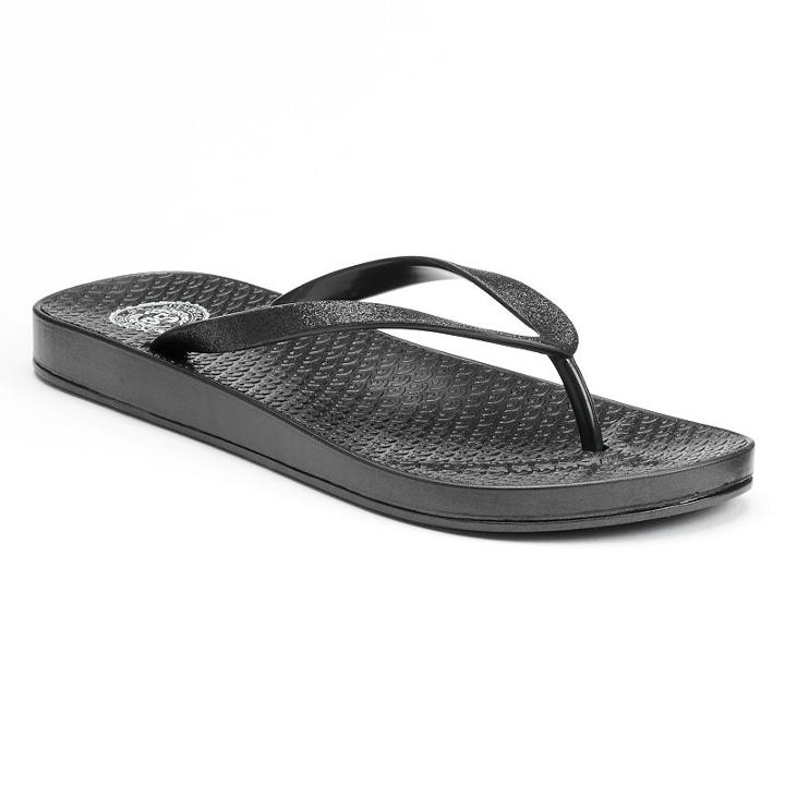 So&reg; Women's Glitter Flip-flops, Size: Small, Black