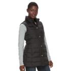 Women's Weathercast Down Puffer Vest, Size: Small, Black