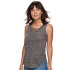Women's Juicy Couture Lace-up Tank, Size: Large, Med Grey