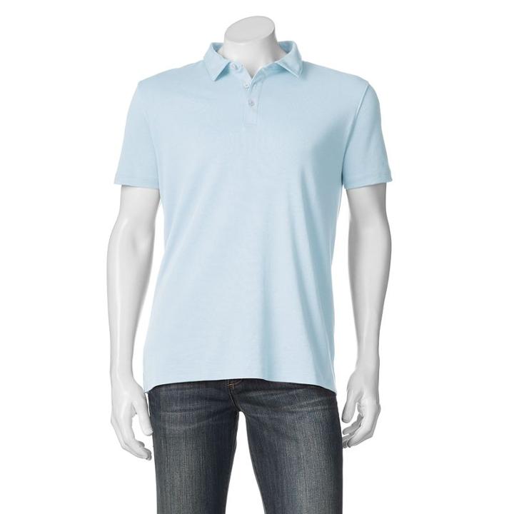 Big & Tall Apt. 9&reg; Solid Modern-fit Polo, Men's, Size: Xxl Tall, Light Blue