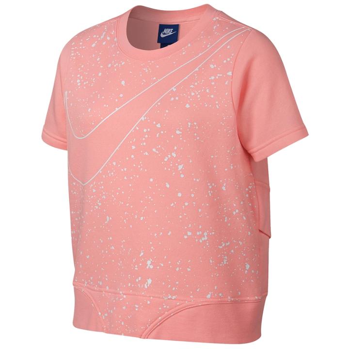 Girls 7-16 Nike Crewneck Wrap Back Sweatshirt, Size: Large, Pink