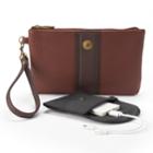 Stone & Co. Pebbled Leather Phone Charging Wristlet, Women's, Med Brown