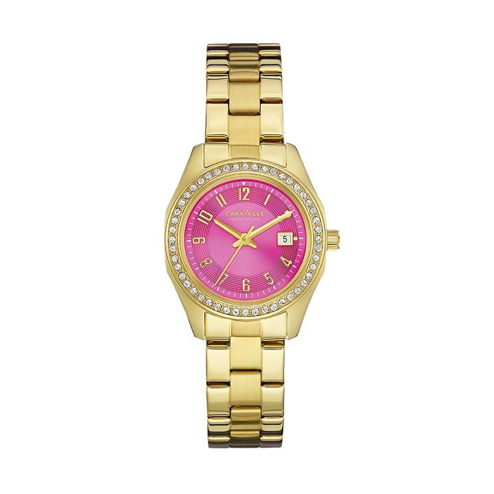 Caravelle New York By Bulova Women's Crystal Stainless Steel Watch - 44m107k, Yellow
