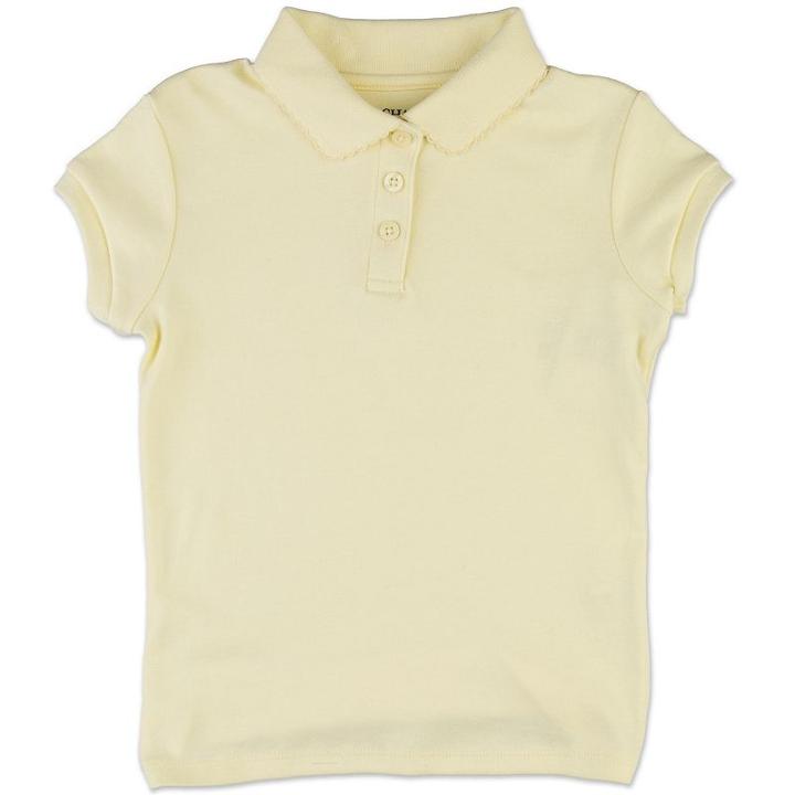 Girls 7-16 Chaps Picot School Uniform Polo, Girl's, Size: 16, Yellow Oth