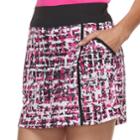 Women's Grand Slam Floral Grid Print Golf Skort, Size: Large, Light Pink