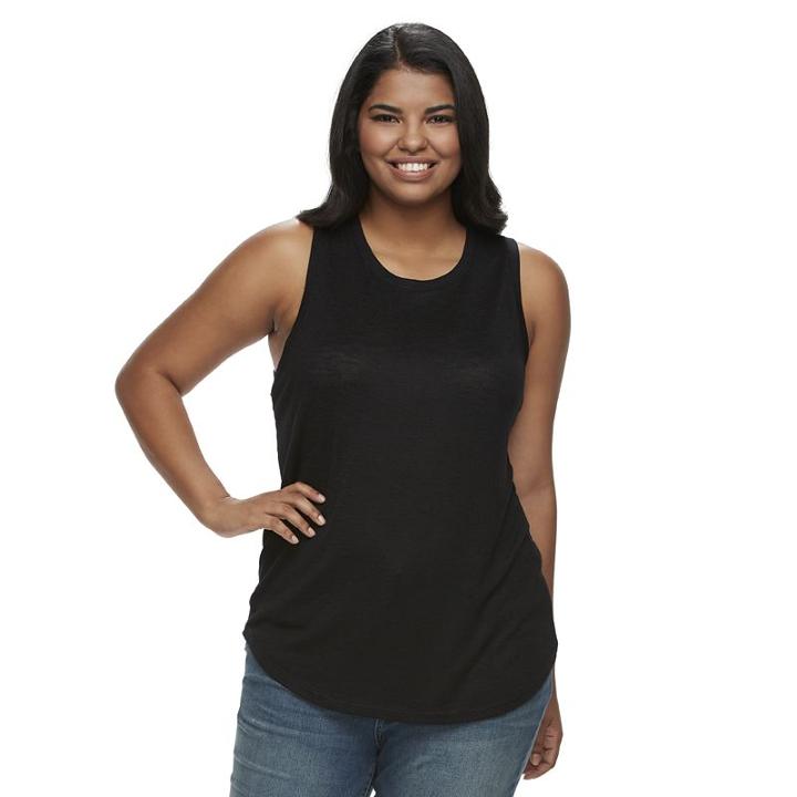 Juniors' Plus Size Mudd&reg; Muscle Tank Top, Girl's, Size: 1xl, Black