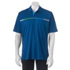 Men's Pebble Beach Classic-fit Micropique Chest-striped Performance Golf Polo, Size: Small, Blue (navy)