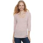 Juniors' So&reg; Strappy T-front Tee, Teens, Size: Large, Light Pink