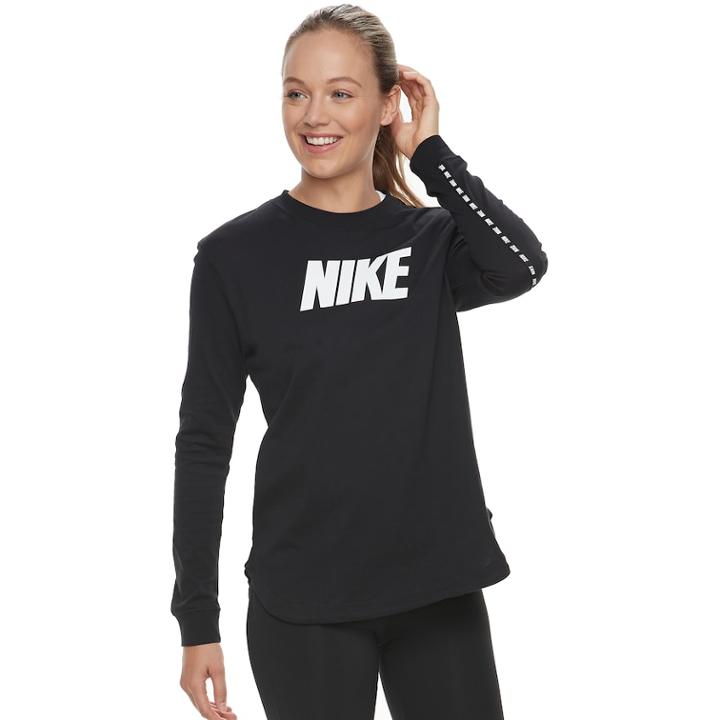 Women's Nike Sportswear Advance 15 Long Sleeve Top, Size: Small, Grey (charcoal)