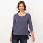 Women's Lc Lauren Conrad Mock-layer Tunic, Size: Large, Dark Blue