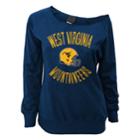 Juniors' West Virginia Mountaineers Flashdance Slouch Crewneck, Teens, Size: Small, Dark Blue