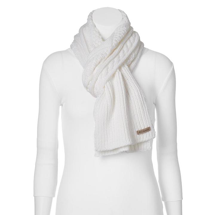 Columbia Cable-knit Oblong Scarf, Women's, White