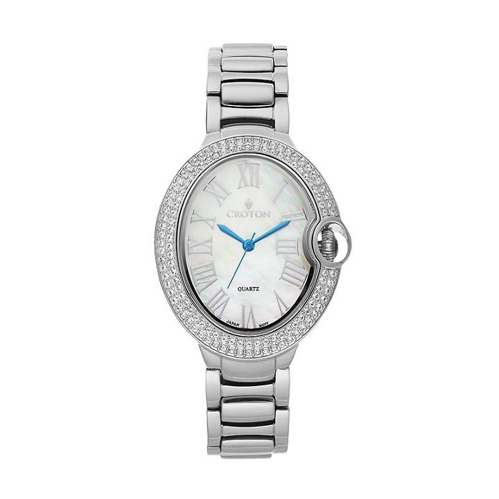 Croton Women's Austrian Crystal Stainless Steel Watch, Grey