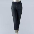 Women's Simply Vera Vera Wang Cuffed Capri Jeans, Size: 8, Dark Blue