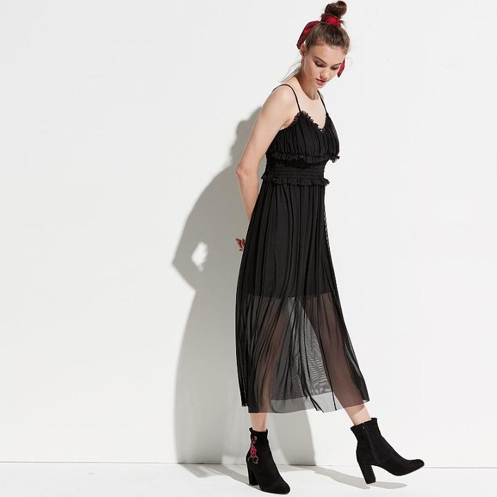 K/lab Mesh Slip Dress, Teens, Size: Large, Black