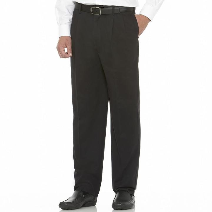 Big & Tall Savane Performance Straight-fit Pleated Pants, Men's, Size: 60x32, Blue