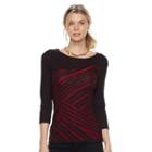 Women's Dana Buchman Striped Boatneck Top, Size: Small, Med Red