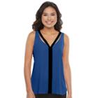Juniors' Candie's&reg; Contrast Trim Tank, Girl's, Size: Small, Med Blue