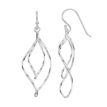 Silver Classics Sterling Silver Twist Teardrop Earrings, Women's, Grey
