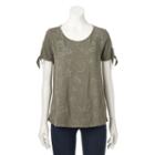 Women's Sonoma Goods For Life&trade; Embroidered Tee, Size: Xl, Brt Green