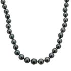 18k White Gold Tahitian Cultured Pearl Necklace (9-11.5 Mm) - 18 In, Women's, Size: 18, Black