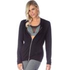 Women's Pl Movement By Pink Lotus Cutout Back Zip-up Hoodie, Size: Medium, Black