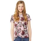 Juniors' Wallflower Knot-front Tee, Teens, Size: Large, Med Purple