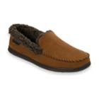 Men's Dearfoams Microfiber Whipstitch Moccasin Slippers, Size: Large, Brown