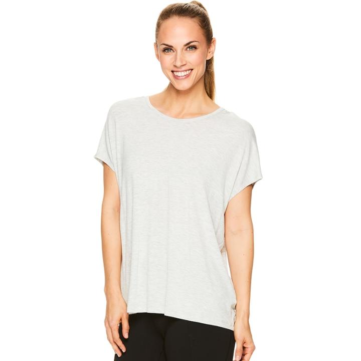 Women's Gaiam Namaste Strappy Back Yoga Tee, Size: Medium, White