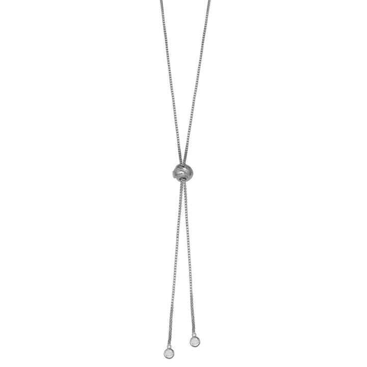 Brilliance Silver Plated Bolo Necklace, Women's, White