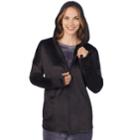 Plus Size Cuddl Duds Double Plush Velour Long Sleeve Full Zip Hoodie, Women's, Size: 1xl, Black