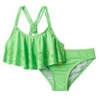 Girls 7-16 Freestyle Revolution Perforated Medallion Tankini Swimsuit Set, Girl's, Size: 8, Green