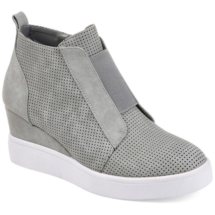 Journee Collection Journee Collection Clara Women's Wedge Sneakers, Size: Medium (10), Grey