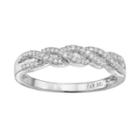 1/5 Carat T.w. Diamond 10k Gold Twist Ring, Women's, Size: 7, White