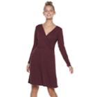 Juniors' Candie's&reg; Lace-back Wrap Dress, Teens, Size: Medium, Purple