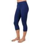 Women's Soybu Commando Yoga Capri Leggings, Size: Large, Blue (navy)